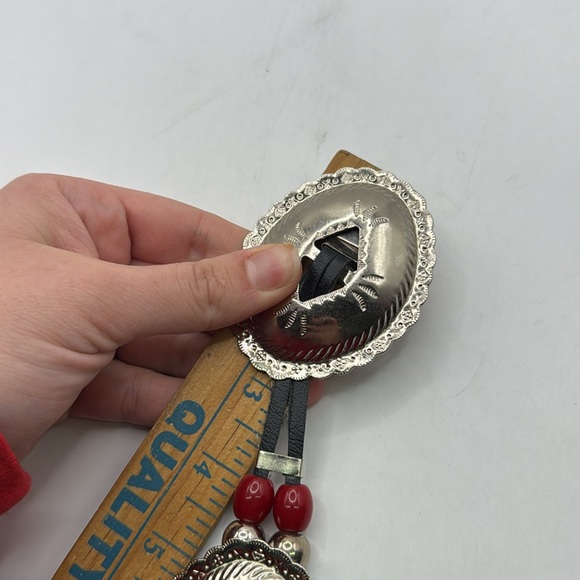 Silver Tone Chain Conchos Beaded Waist Belt Najavo Taiwan Accessory Stylish main image 9